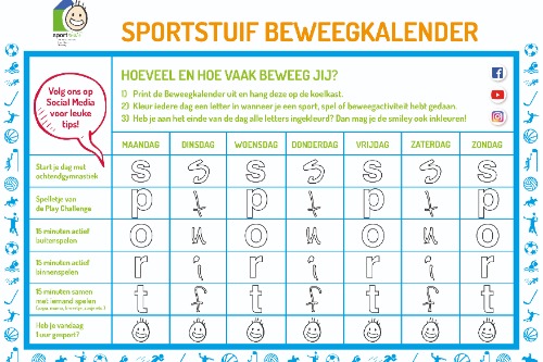 Sportstuif! Beweegkalender