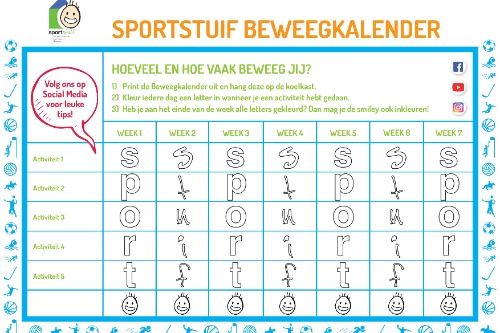 Sportstuif Beweegkalender