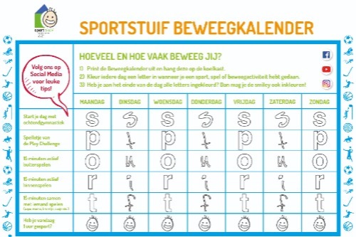 Sportstuif! Beweegkalender