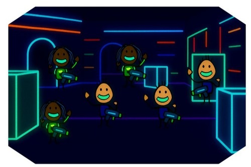 Foto bij Glow in the dark Lasergamen