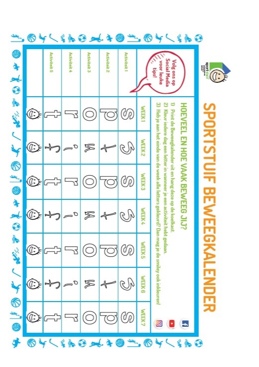 Sportstuif Beweegkalender